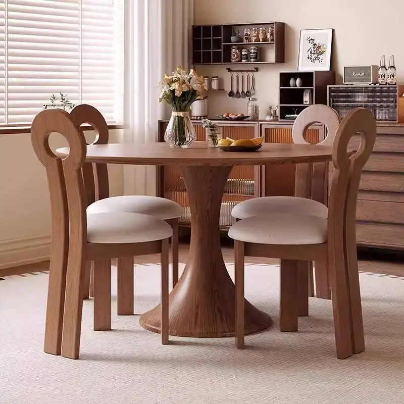 French & Chinese Retro Dining Table with Antique Style Small Waist Casual Negotiation Home Table Made of Bamboo — image 3