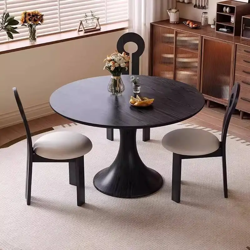 French & Chinese Retro Dining Table with Antique Style Small Waist Casual Negotiation Home Table Made of Bamboo — image 4