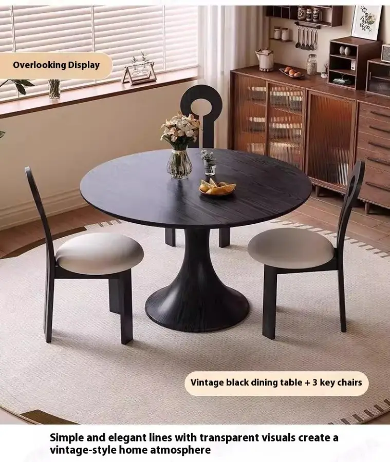 French & Chinese Retro Dining Table with Antique Style Small Waist Casual Negotiation Home Table Made of Bamboo — image 6