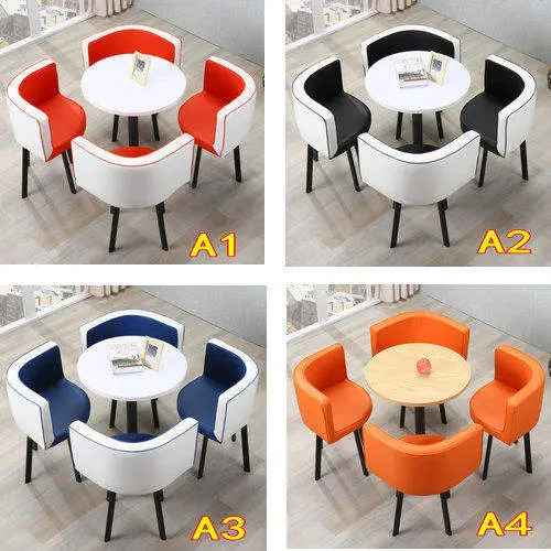 Modern Solid Wood Simple Office Negotiation Table and Chair Combination Creative Leisure Restaurant Coffee Shop Dining Table — image 4