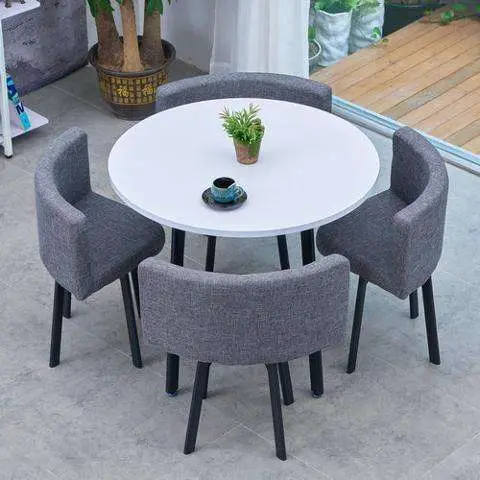 Modern Solid Wood Simple Office Negotiation Table and Chair Combination Creative Leisure Restaurant Coffee Shop Dining Table — image 5