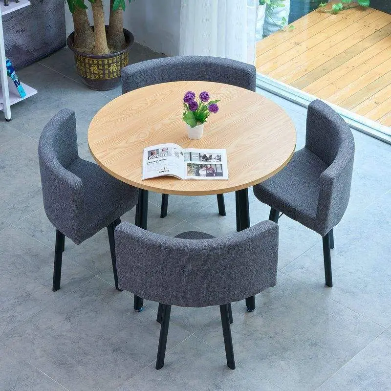 Modern Solid Wood Simple Office Negotiation Table and Chair Combination Creative Leisure Restaurant Coffee Shop Dining Table — image 7