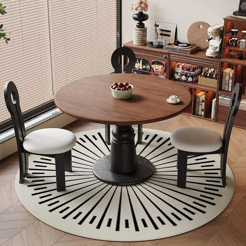 Solid Wood Antique Dinner Table Design for Small Apartment Retro Home White Wax Finish for Dining Coffee Table MDF Pa — view 4
