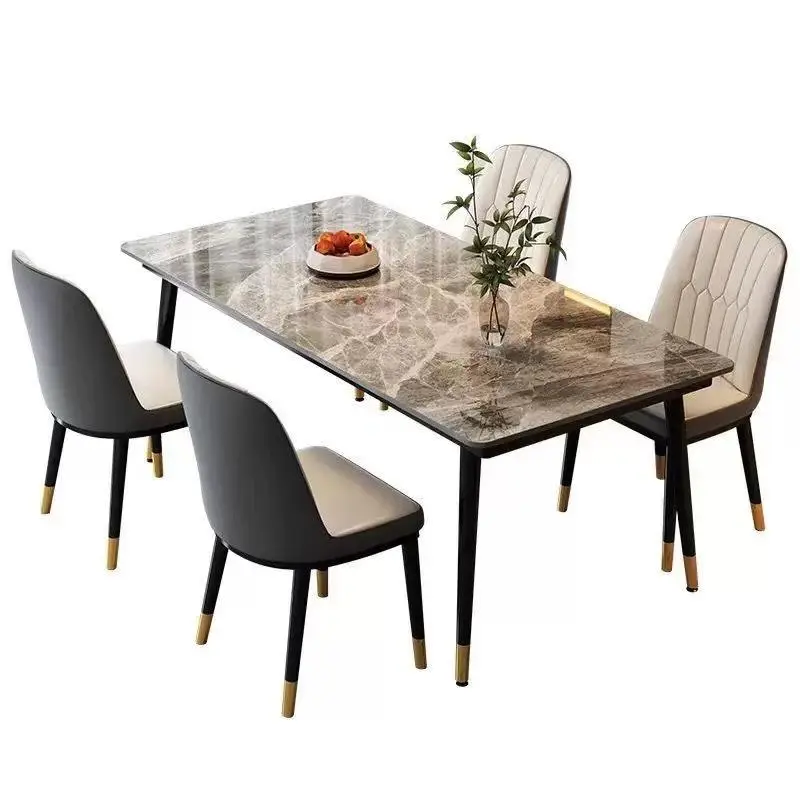 Commercial Bar Card Seat Dining Table and Chair Combination with Rock Plate for Home Living Room Set of Furniture — image 2