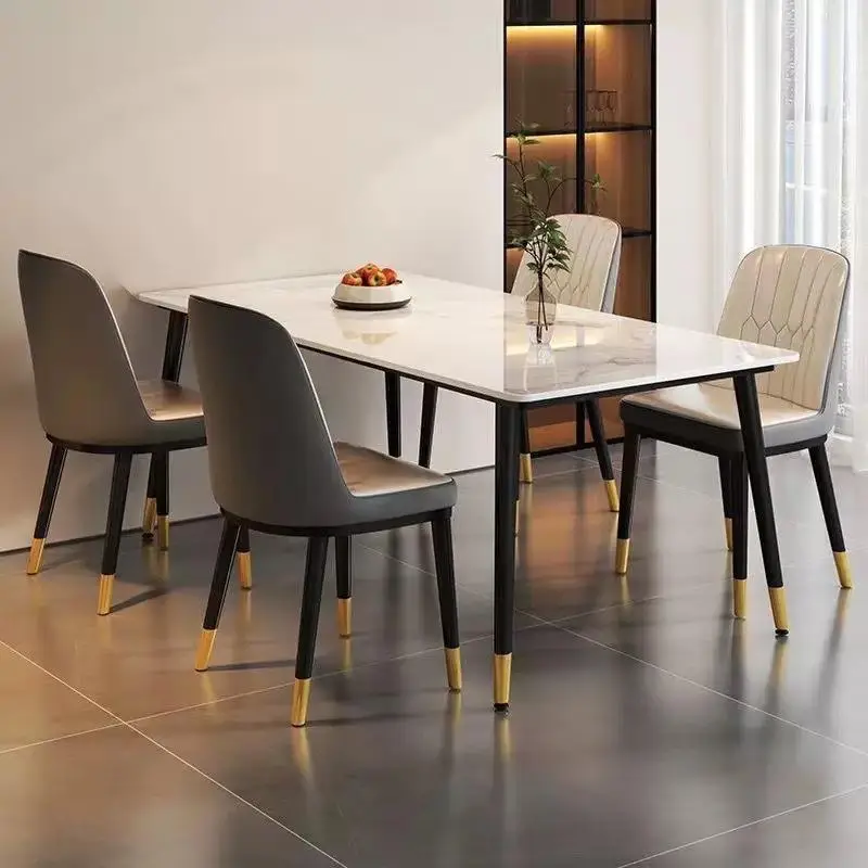 Commercial Bar Card Seat Dining Table and Chair Combination with Rock Plate for Home Living Room Set of Furniture — image 4