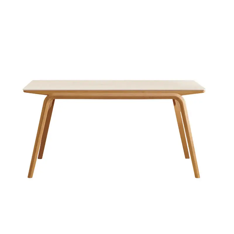 Bamboo Rectangular Dining Table Set for Small Apartment Household Use Assembled — image 5