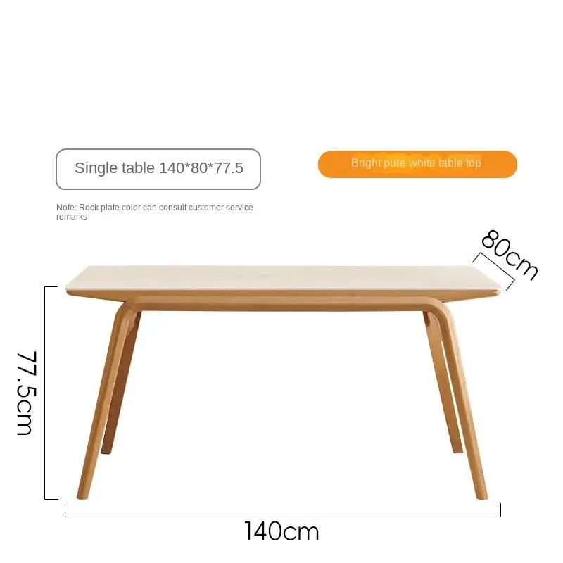 Bamboo Rectangular Dining Table Set for Small Apartment Household Use Assembled — image 6