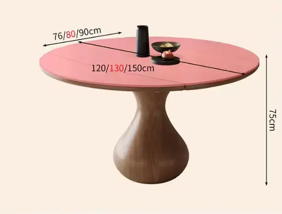 Modern Home Furniture Natural Stone Solid Wood 6-Seater Extendable Dining Room Furniture for Villa Apartment Restaurant Hotel — image 4