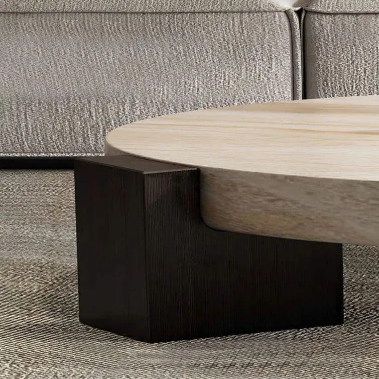 Modern Minimalist Durable Lumio Coffee Table Solid Wood Base Faux Marble Top Living Room Home Furniture — image 4