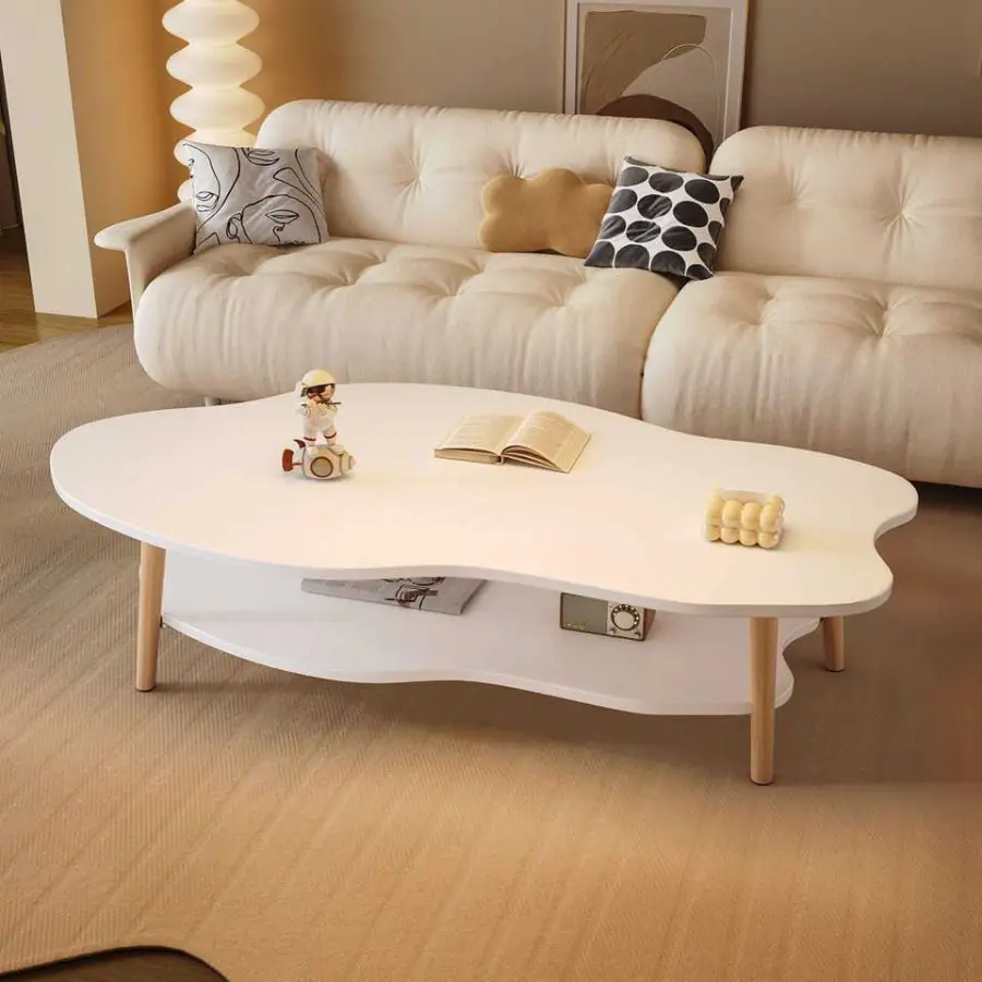 Modern Luxury Double Sofa Coffee Table Eco-Friendly Durable Wood PVC Frame Living Room Furniture — image 2