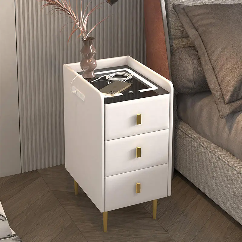New Hot Sale Wooden Adjustable Luxury Wireless USB Charging Smart Nightstand for Bedroom — view 1