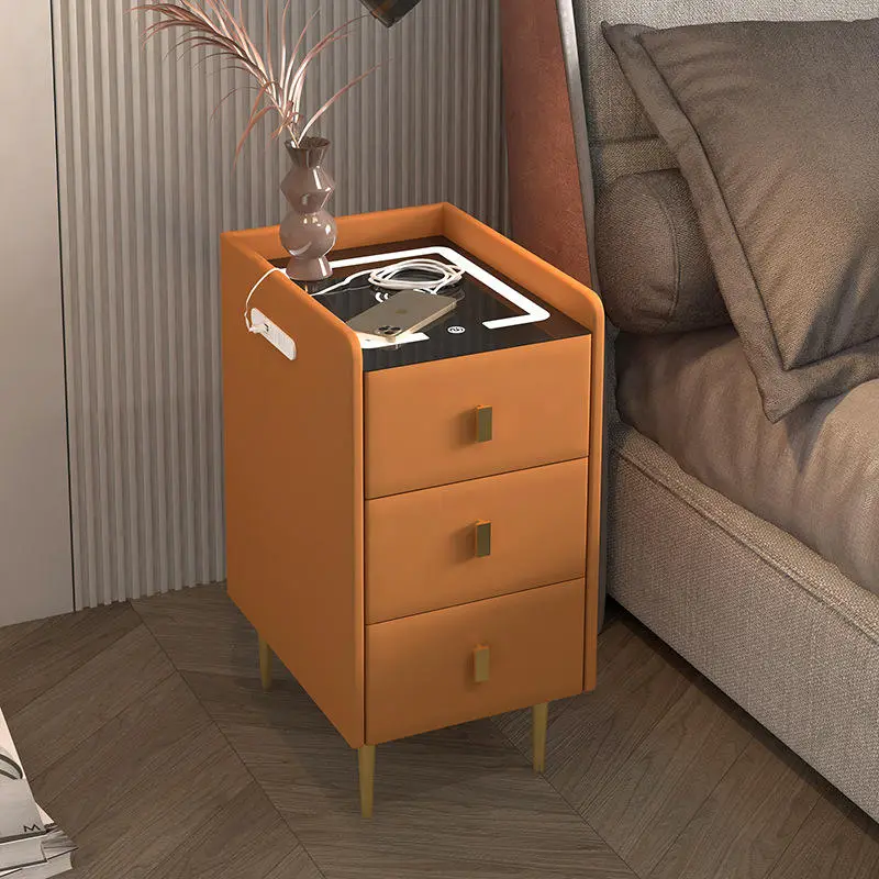 New Hot Sale Wooden Adjustable Luxury Wireless USB Charging Smart Nightstand for Bedroom — image 2