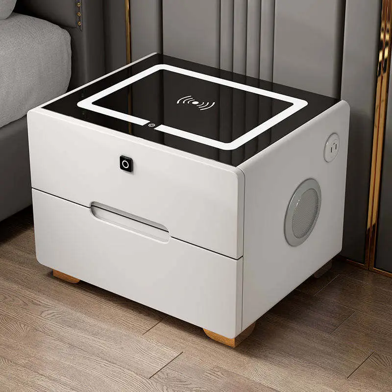 New Smart Bedside Table Cabinet Touch Screen Light 2 Drawers Living Bedroom Furniture — image 2