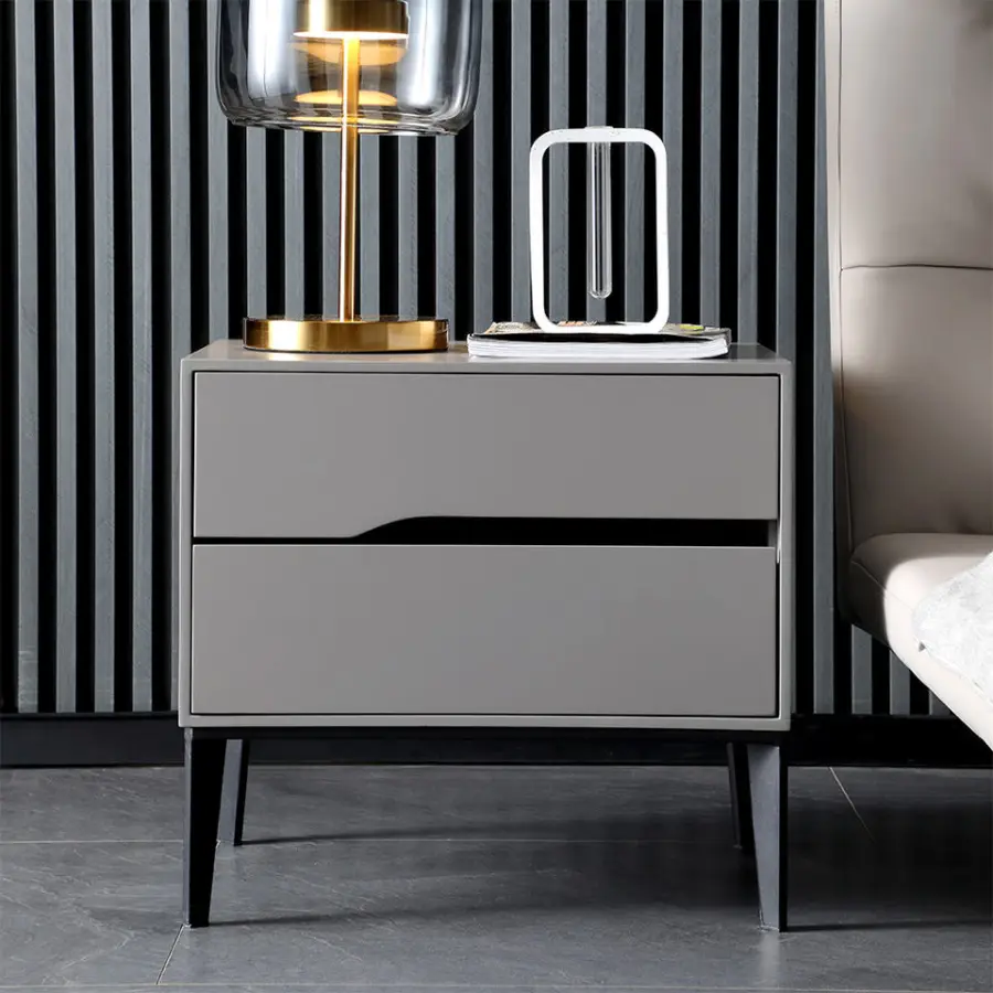 Modern Solid Wood Bedroom Furniture Many Color Nightstand with 2 Drawers Wooden Bedside Table Home Furniture — image 3