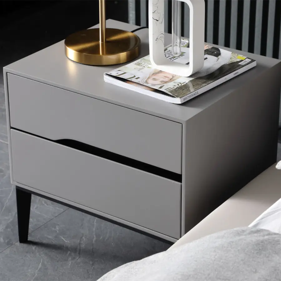 Modern Solid Wood Bedroom Furniture Many Color Nightstand with 2 Drawers Wooden Bedside Table Home Furniture — image 4