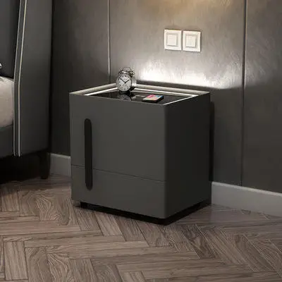 New Modern Wooden Multi-functional Support Original Wireless Charging Bedroom Luxury Smart Nightstand — view 1