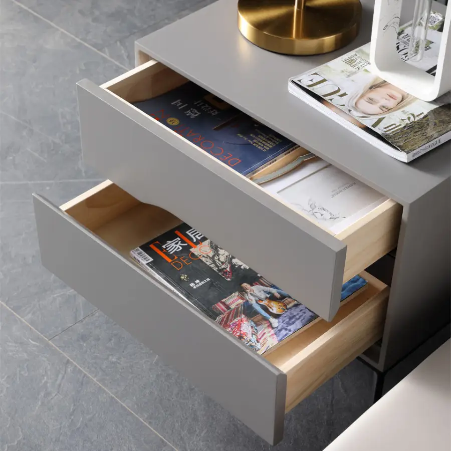 Modern Solid Wood Bedroom Furniture Many Color Nightstand with 2 Drawers Wooden Bedside Table Home Furniture — image 6