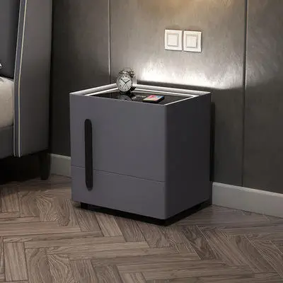 New Modern Wooden Multi-functional Support Original Wireless Charging Bedroom Luxury Smart Nightstand — image 2