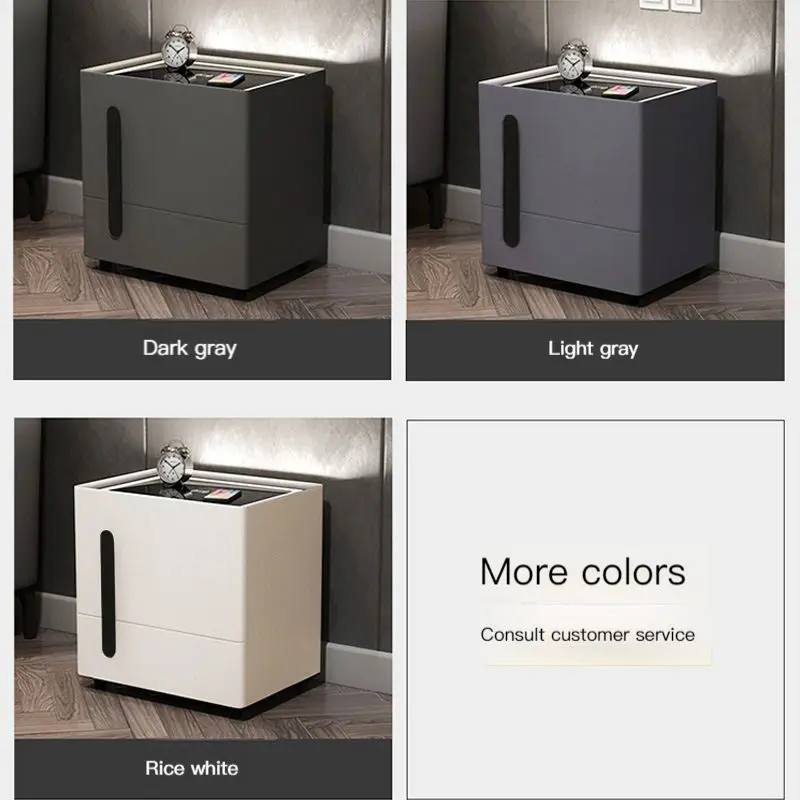 New Modern Wooden Multi-functional Support Original Wireless Charging Bedroom Luxury Smart Nightstand — image 6