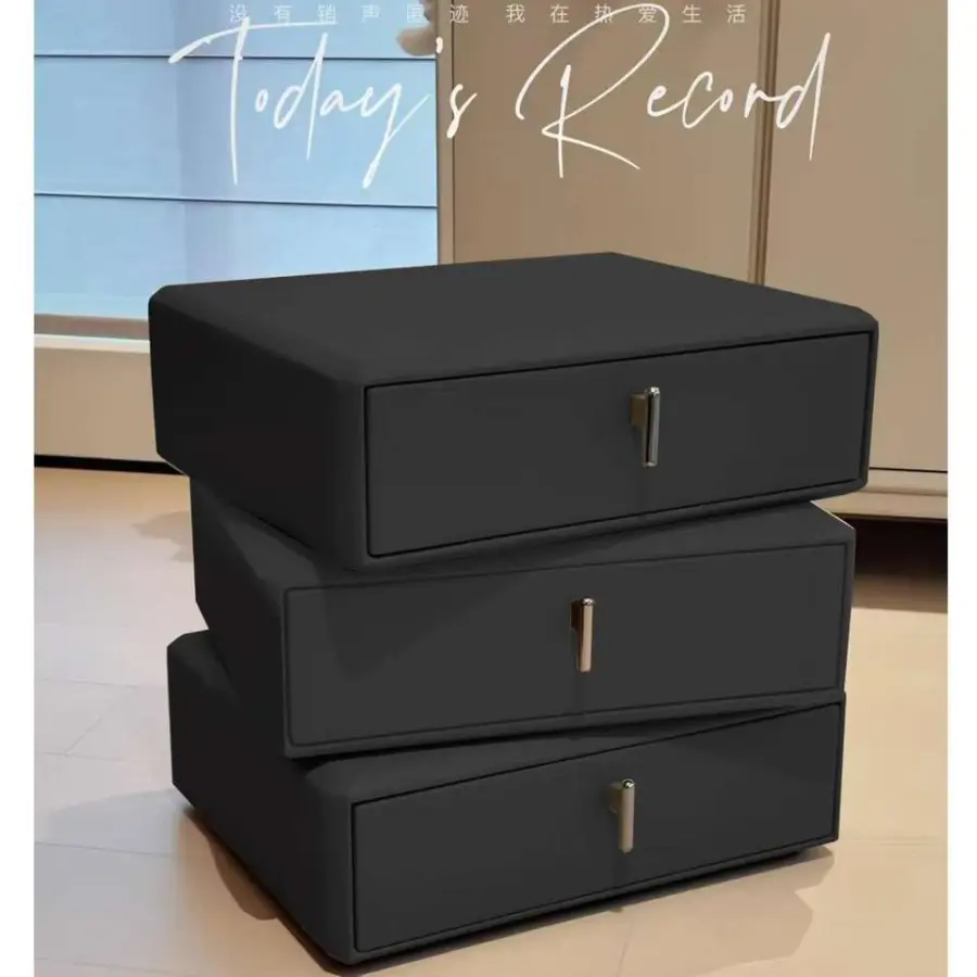 Italian Luxury Modern Multifunctional Smart Solid Wood Rotatable Creative Bedroom Bedside Table Hotel Apartment Nightstand — image 3