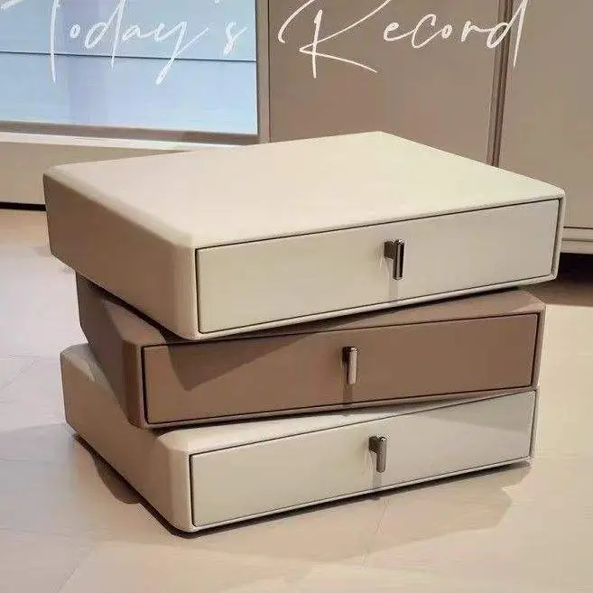 Italian Luxury Modern Multifunctional Smart Solid Wood Rotatable Creative Bedroom Bedside Table Hotel Apartment Nightstand — image 4