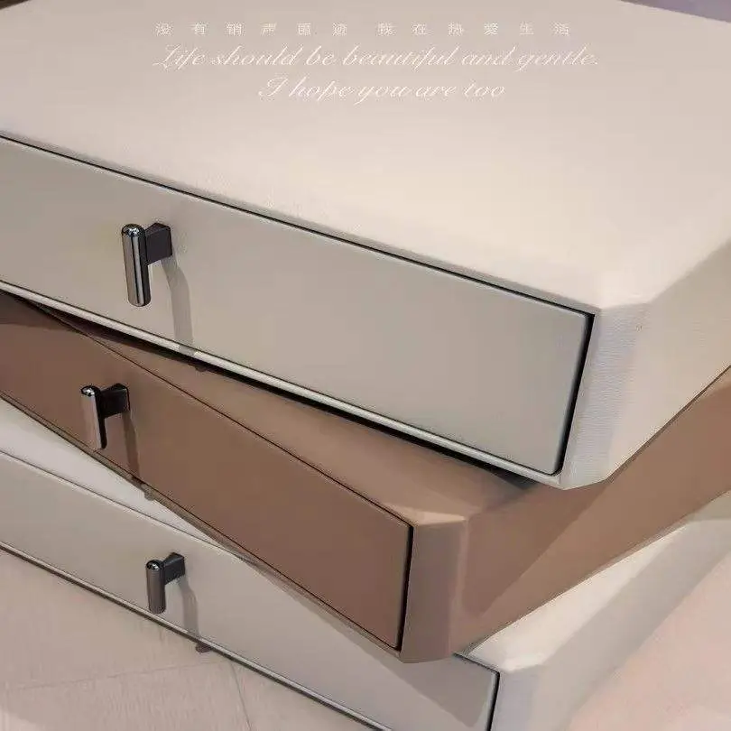 Italian Luxury Modern Multifunctional Smart Solid Wood Rotatable Creative Bedroom Bedside Table Hotel Apartment Nightstand — image 6
