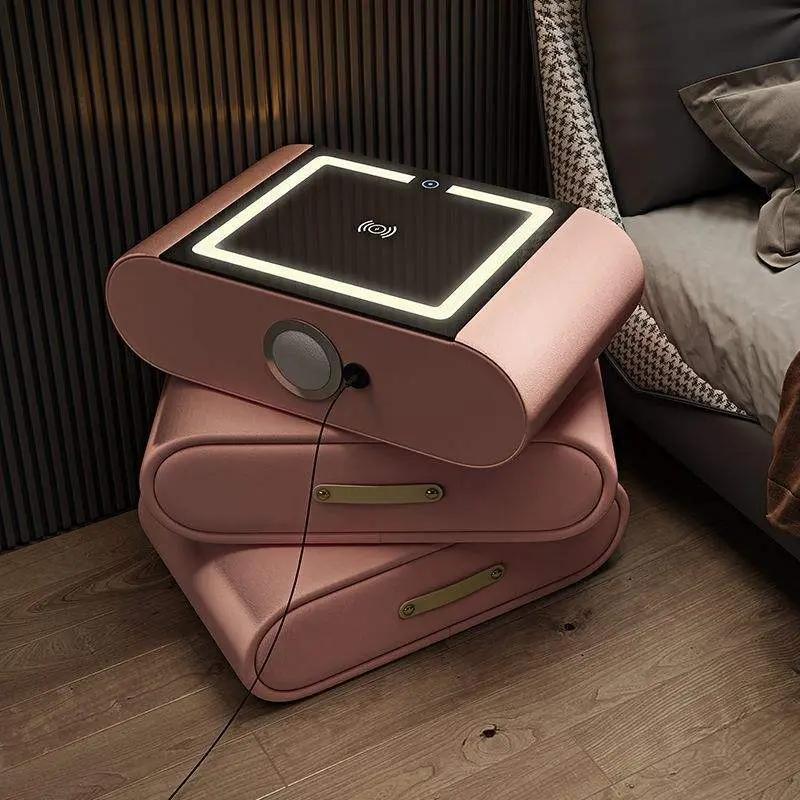 Popular Luxury Modern Home Office Furniture Smart Nightstand Bedside Table Solid Wood Rotatable Creative Hotel Nightstand — image 4