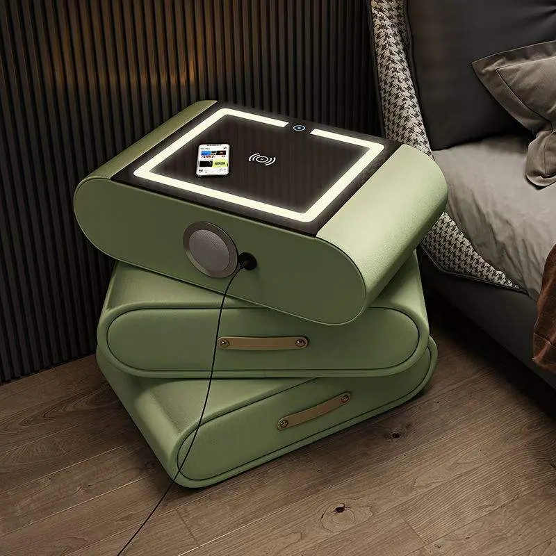 Popular Luxury Modern Home Office Furniture Smart Nightstand Bedside Table Solid Wood Rotatable Creative Hotel Nightstand — image 5