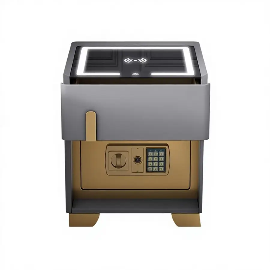 Luxury Bedside Cabinet with Biometric Security Safe Drawer and Integrated Fast Charging Station for Home Hotel — view 1