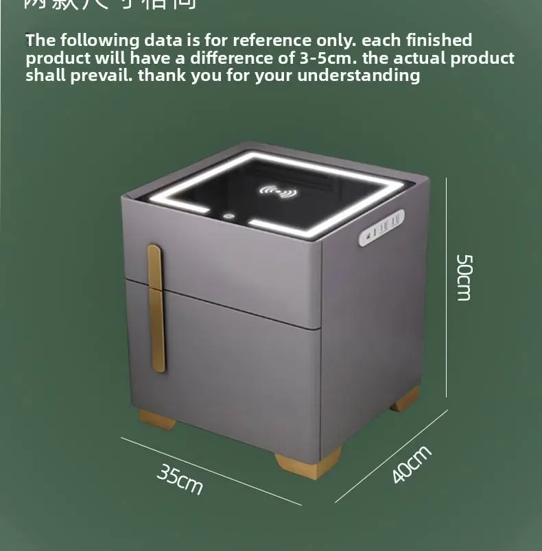 Luxury Bedside Cabinet with Biometric Security Safe Drawer and Integrated Fast Charging Station for Home Hotel — image 4