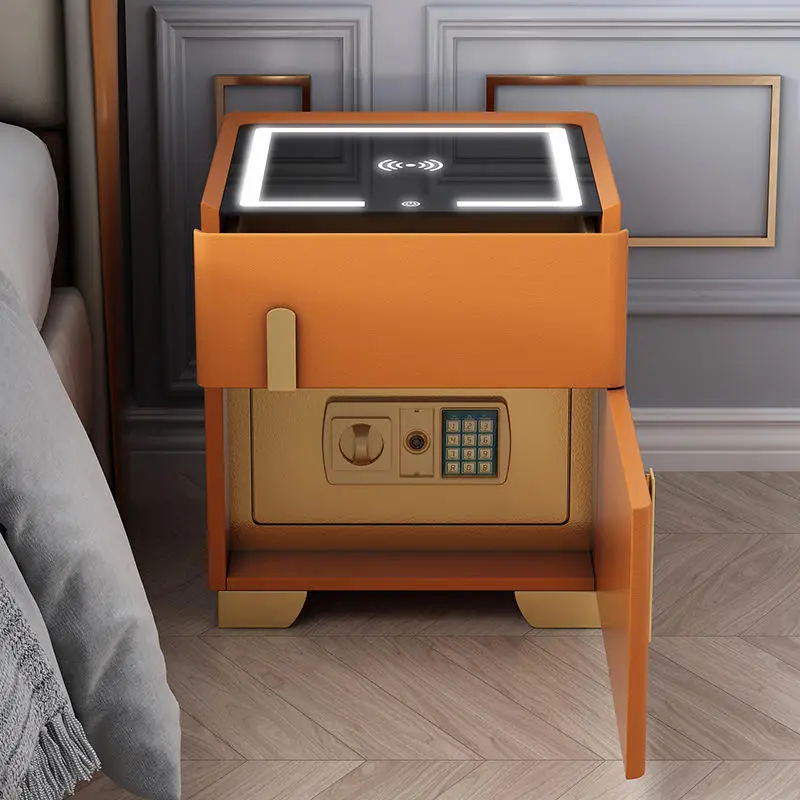 Luxury Bedside Cabinet with Biometric Security Safe Drawer and Integrated Fast Charging Station for Home Hotel — image 6