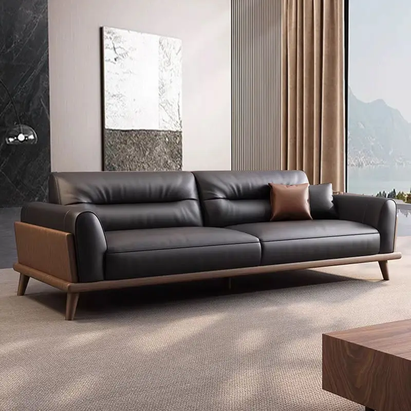 Leather Square Sectional Modern Sofa for Living Room School-Combination Reception Area Meeting Room Negotiation Straight-back — image 2