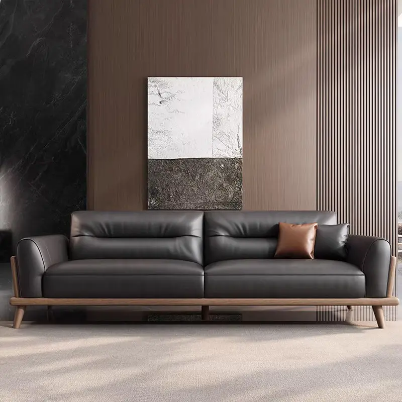Leather Square Sectional Modern Sofa for Living Room School-Combination Reception Area Meeting Room Negotiation Straight-back — image 3