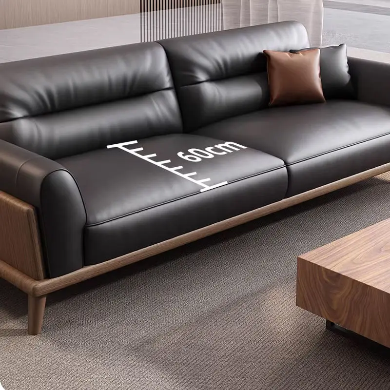 Leather Square Sectional Modern Sofa for Living Room School-Combination Reception Area Meeting Room Negotiation Straight-back — image 4