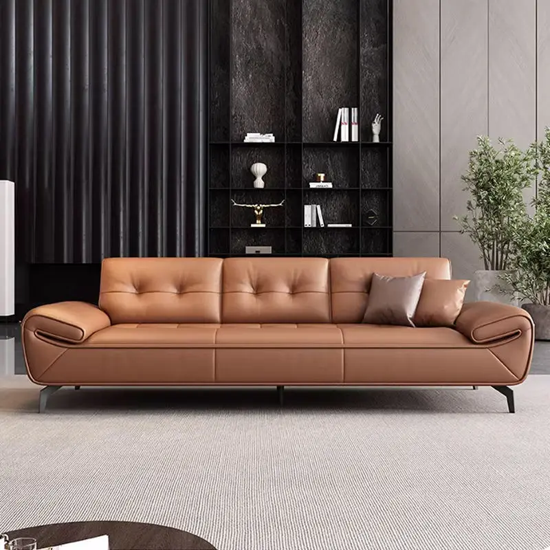 PU Leather Modern and Simple VIP Reception Eco-friendly Durable Casual Negotiation Sectional Office Sofa Set — image 4