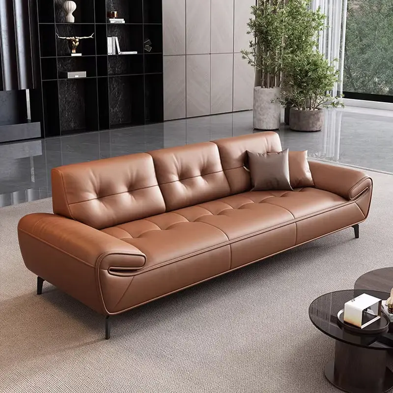 PU Leather Modern and Simple VIP Reception Eco-friendly Durable Casual Negotiation Sectional Office Sofa Set — image 5