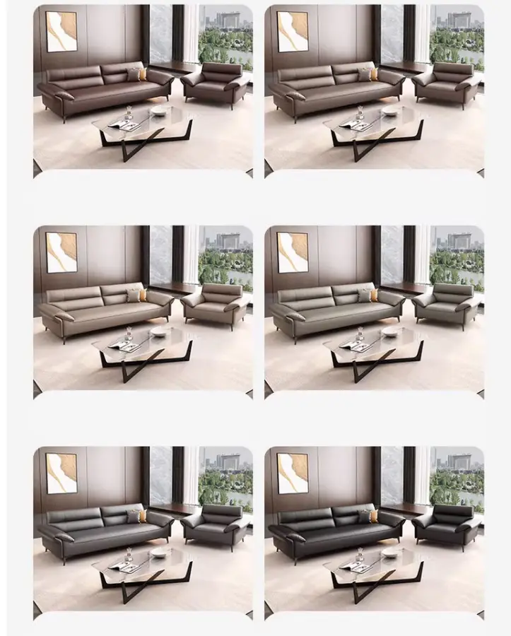 Business Modern Minimalist Eco-Friendly Sectional Reception Meeting Negotiation boss Straight-back Three-seater Sofa Office — image 4