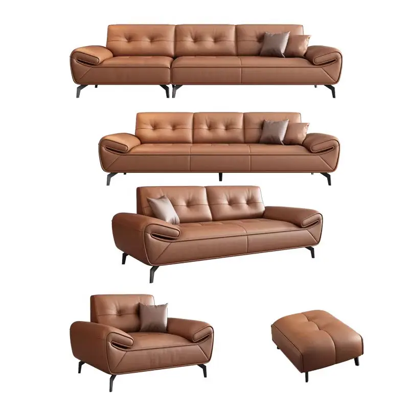 PU Leather Modern and Simple VIP Reception Eco-friendly Durable Casual Negotiation Sectional Office Sofa Set — image 7