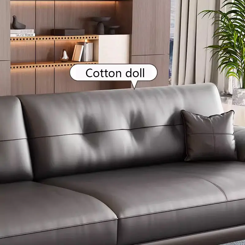 Modern Minimalist Sectional PU Leather Sofa Set-High-Density Sponge Eco-Friendly Office Sofa for Living Room Use — image 5
