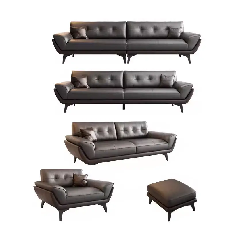 Modern Minimalist Sectional PU Leather Sofa Set-High-Density Sponge Eco-Friendly Office Sofa for Living Room Use — image 7