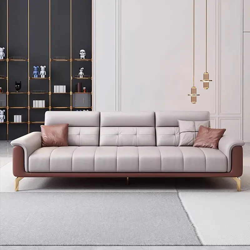 Italian-style Luxury Office Sectional Set PU Leather Three-person Combination Reception Meeting Area Lobby Negotiation Direct — image 4
