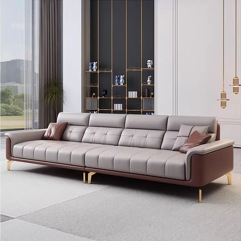 Italian-style Luxury Office Sectional Set PU Leather Three-person Combination Reception Meeting Area Lobby Negotiation Direct — image 5