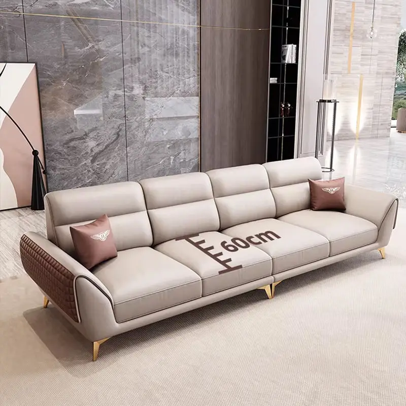 Luxury-lite PU Leather High-Density Sponge Wood Composite Small-sized Reception Area Straight-line Business Office Sofa Set — image 5