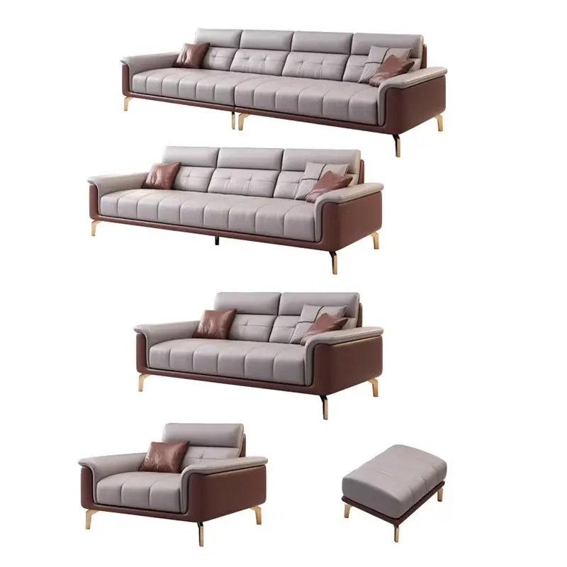 Italian-style Luxury Office Sectional Set PU Leather Three-person Combination Reception Meeting Area Lobby Negotiation Direct — image 7