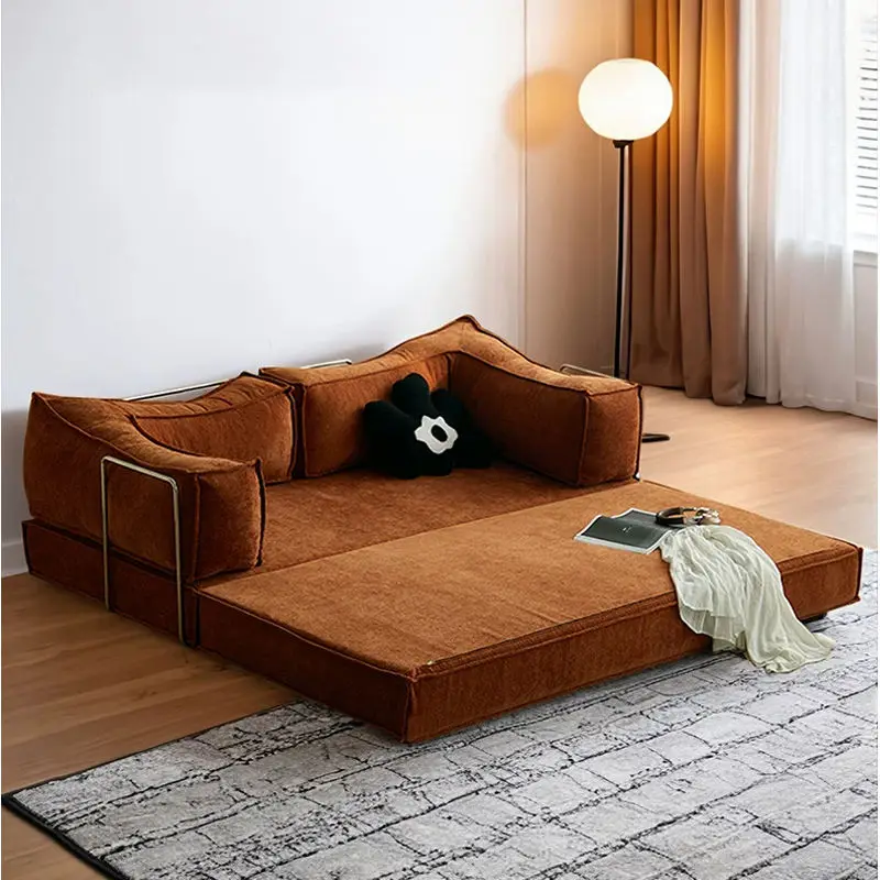 Modern Reclining Corduroy L-shaped Sectional Sofa Bed Set with Durable Compressed Design for Living Room — view 1