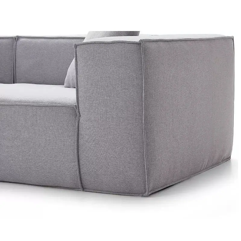 Vacuum Compressed Modern Tofu-shaped Small-sized Apartment Living Room Straight-line Rolled Square Sponge Sectional Fabric Sofa — image 5
