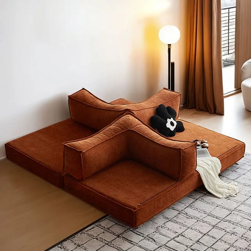 Modern Reclining Corduroy L-shaped Sectional Sofa Bed Set with Durable Compressed Design for Living Room — image 5