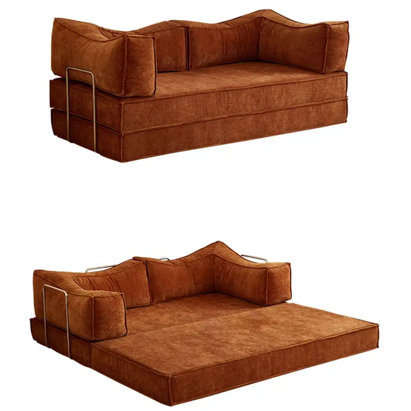 Modern Reclining Corduroy L-shaped Sectional Sofa Bed Set with Durable Compressed Design for Living Room — image 7
