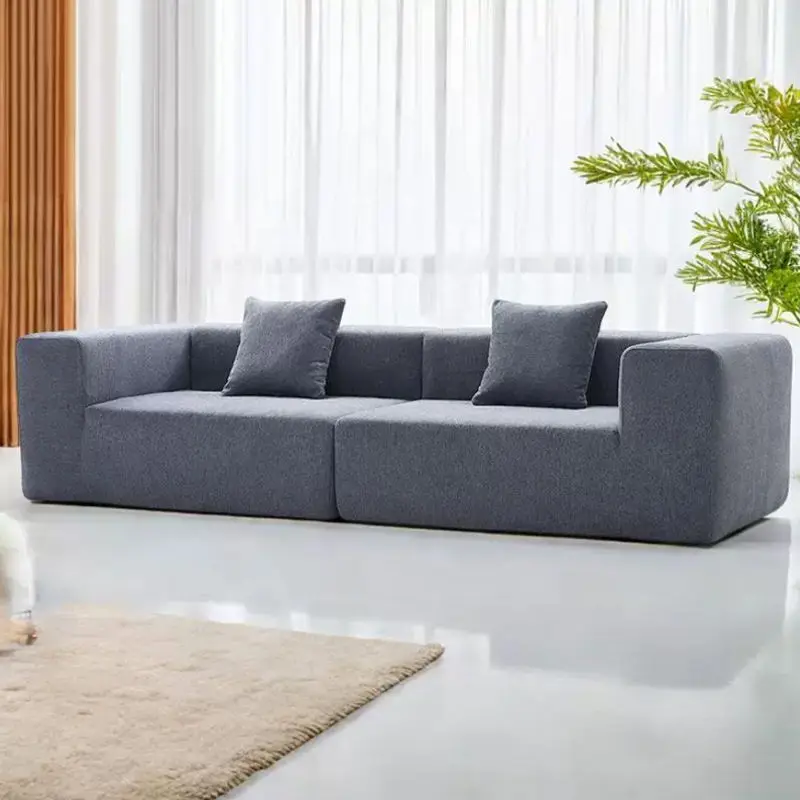 Vacuum Compressed Minimalist Wabi-sabi Style Sectional Square Upholstered Sofa for Small-sized Apartment Fabric Cover Sponge — image 2