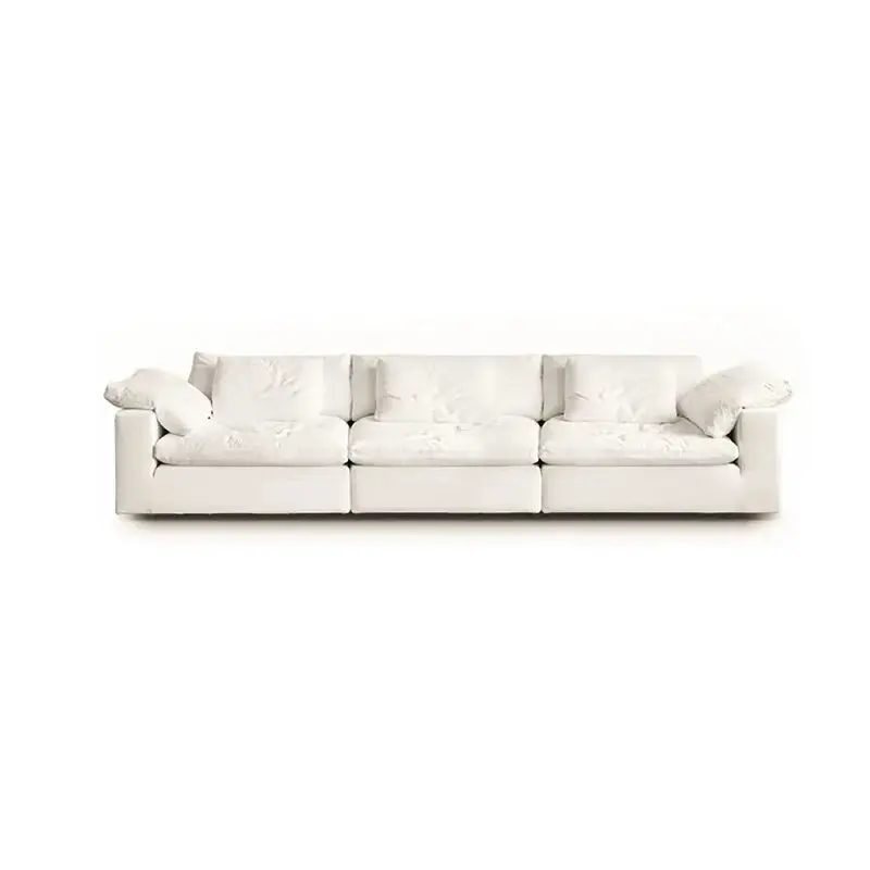 Cream Style Square Sectional Small-sized Combined Module Living Room Sponge Durable Fabric Vacuum Compression Rolled-up Sofa — image 6